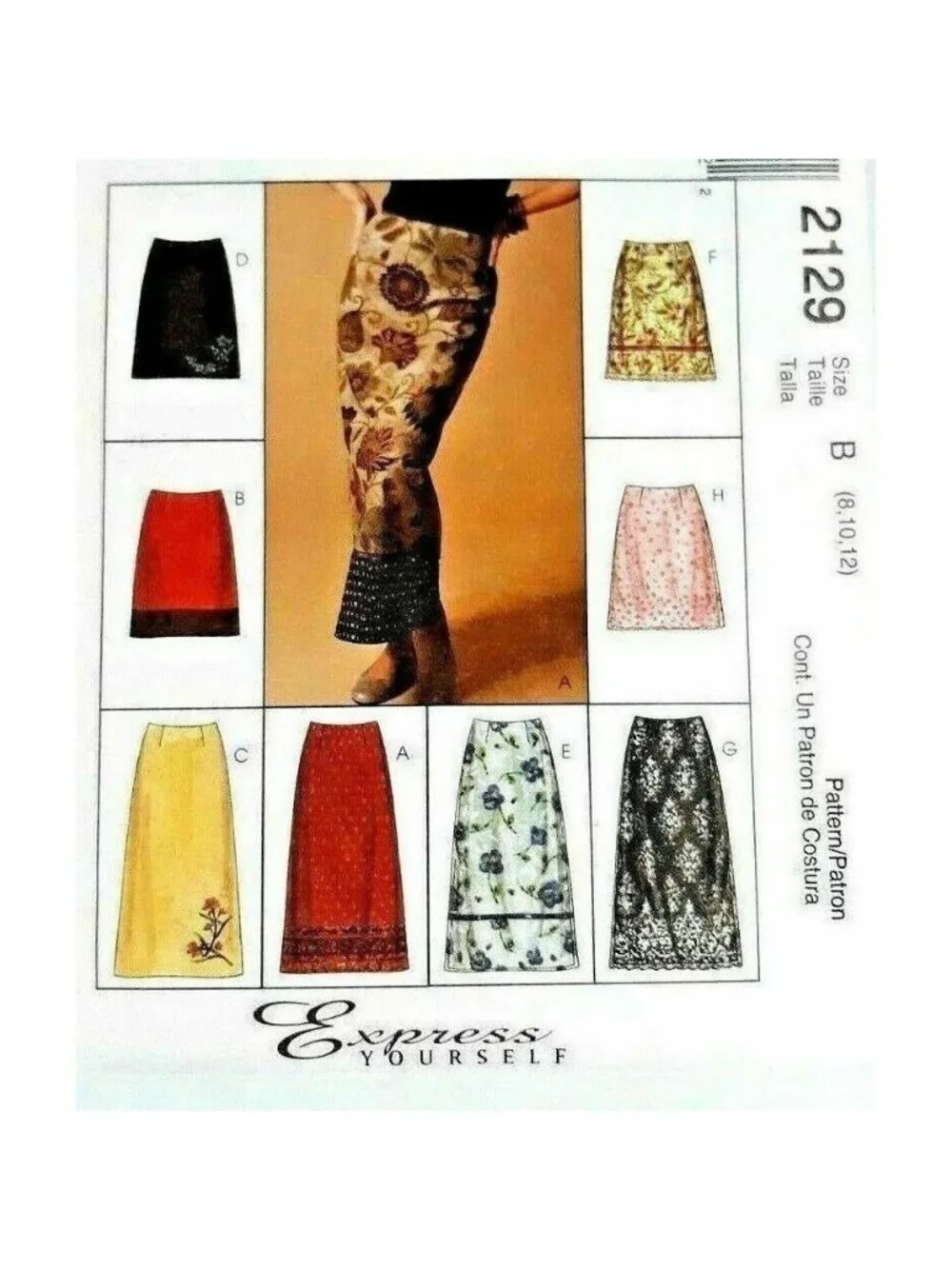 VTG Sewing Pattern McCalls 2129 Misses Skirts 2 Lengths Sizes 8 10 12 Uncut New